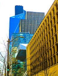 Building profiles on 4th Street, Seattle